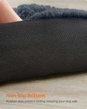 Extra Large Dark Grey Dog Sofa Bed 110 x 95 cm with Plush Cushion for Comfort by Feandrea