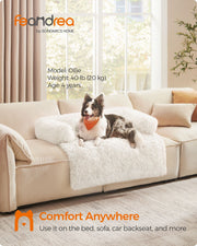 Cloud White Dog Sofa Bed for Medium Dogs 110 x 95 cm Plush and Comfy Design by Feandrea