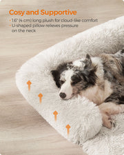 Cloud White Dog Sofa Bed for Medium Dogs 110 x 95 cm Plush and Comfy Design by Feandrea