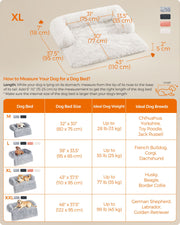 Cloud White Dog Sofa Bed for Medium Dogs 110 x 95 cm Plush and Comfy Design by Feandrea