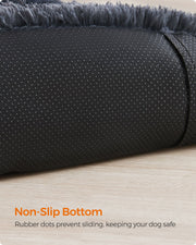 XXL Dark Grey Dog Sofa Bed 122 x 95 cm with Plush Cushion for Large Breeds by Feandrea