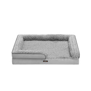 Dove Grey Memory Foam Dog Bed with Supportive Sides for Comfort and Joint Relief by Feandrea