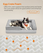 Dove Grey Memory Foam Dog Bed with Supportive Sides for Comfort and Joint Relief by Feandrea
