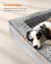 Dove Grey Memory Foam Dog Bed with Supportive Sides for Comfort and Joint Relief by Feandrea
