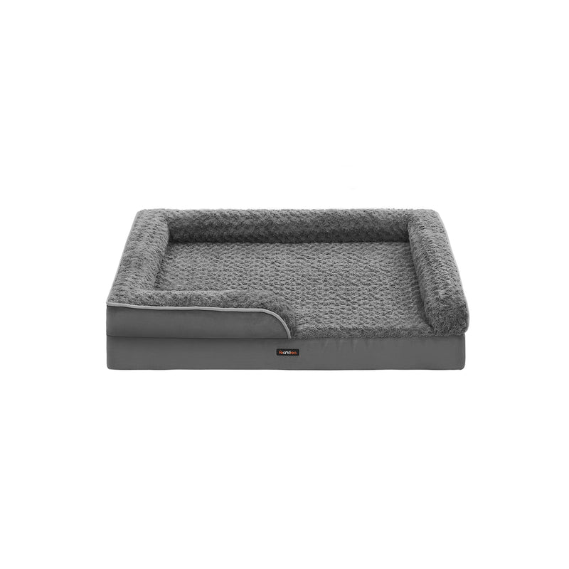 Orthopaedic Memory Foam Dog Bed with Supportive Sides in Slate Grey by Feandrea