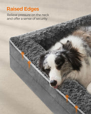 Orthopaedic Memory Foam Dog Bed with Supportive Sides in Slate Grey by Feandrea