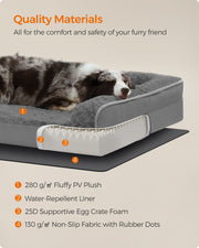 Orthopaedic Memory Foam Dog Bed with Supportive Sides in Slate Grey by Feandrea
