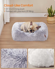 Grey Dog Bed 71 x 55 x 18 cm with Soft Padding for Medium Pets Comfort by Feandrea