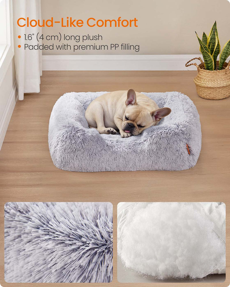 Grey Dog Bed 71 x 55 x 18 cm with Soft Padding for Medium Pets Comfort by Feandrea