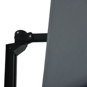 Dark Grey 25m Wall Mounted Garden Parasol With 180 Degree Rotating Canopy For Patio