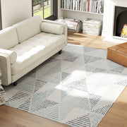 Large Geometric Non Slip Washable Area Rug Ideal for Living Room or Office Multi Coloured
