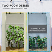 Mini Two Room Greenhouse 94 x 185 cm White Weather Resistant by Outsunny