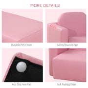 2 in 1 Toddler Sofa Chair for Relaxing and Playing in Bedroom or Playroom, Pink