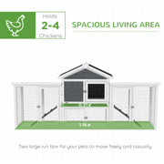 Large Wooden Chicken Coop with Run and Nesting Box Grey by PawHut