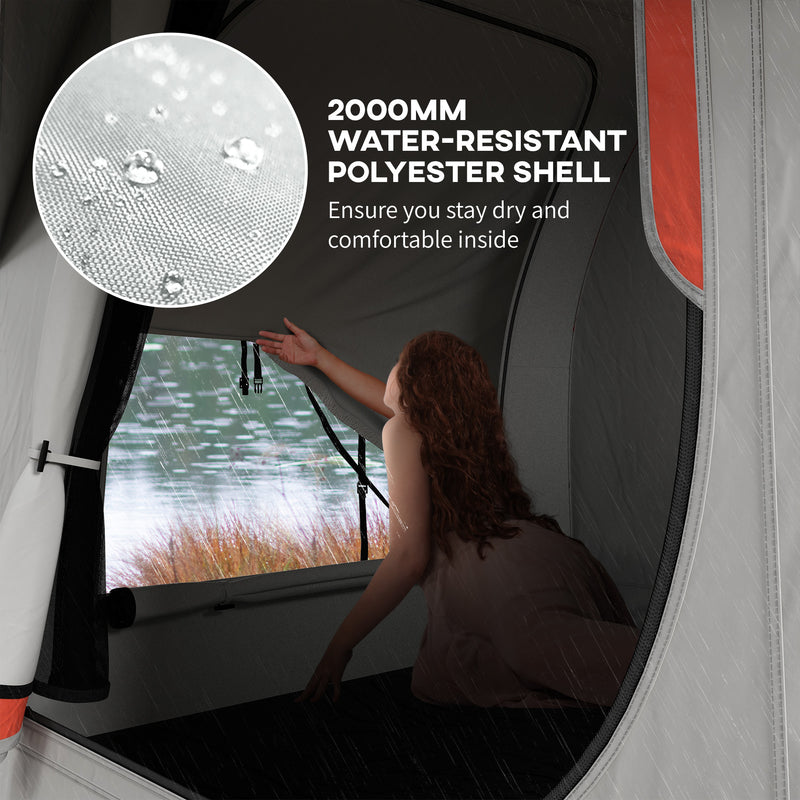 Car Camping Tailgate Tent for Hatchbacks and SUVs with Weatherproof Shelter Grey and Orange