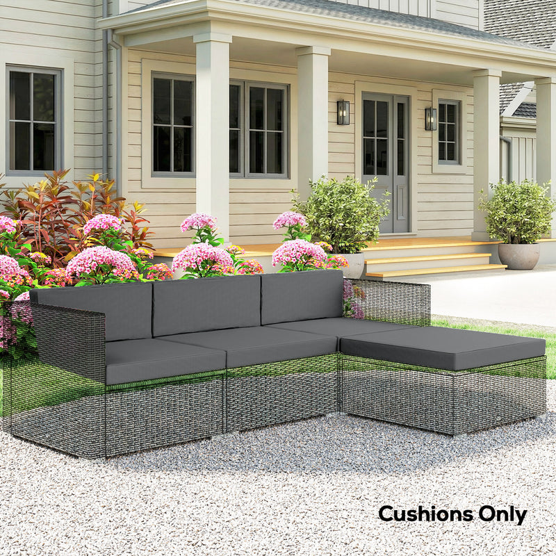 Garden Loveseat Cushion Set for Comfortable Outdoor Seating with Washable Covers Dark Grey Outsunny