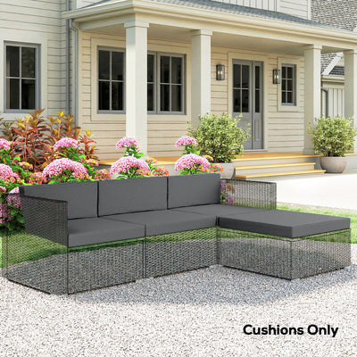 Garden Loveseat Cushion Set for Comfortable Outdoor Seating with Washable Covers Dark Grey Outsunny