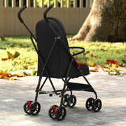 Pet Stroller for Small Dogs or Cats with Foldable Frame and Secure Leash Black AOSOM