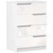 White Chest of 4 Drawers with High Gloss Front for Bedroom or Living Room by HOMCOM