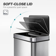 Sensor Kitchen Bin 50L with Motion Sensor for Hygienic Hands Free Waste Silver AOSOM