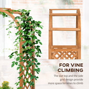 Raised Garden Bed with Trellis for Climbing Plants and Herbs Freestanding Planter Brown Outsunny