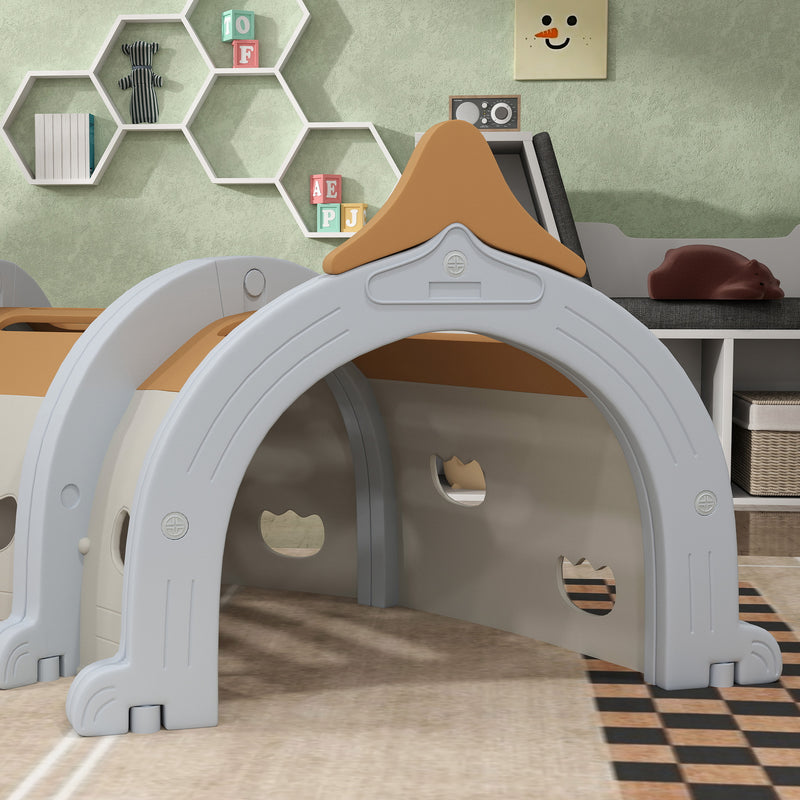 Brown Monkey Design Kids Play Tunnel for Crawling and Climbing Age 3-6 by AIYAPLAY