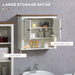 White Wall Mounted Farmhouse Bathroom Storage Cabinet by kleankin