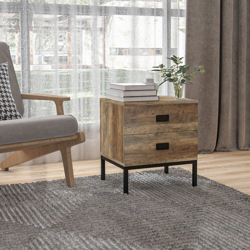 Bedroom Storage Set with Chest and Bedside Table for Organised Clothes and Essentials Coffee