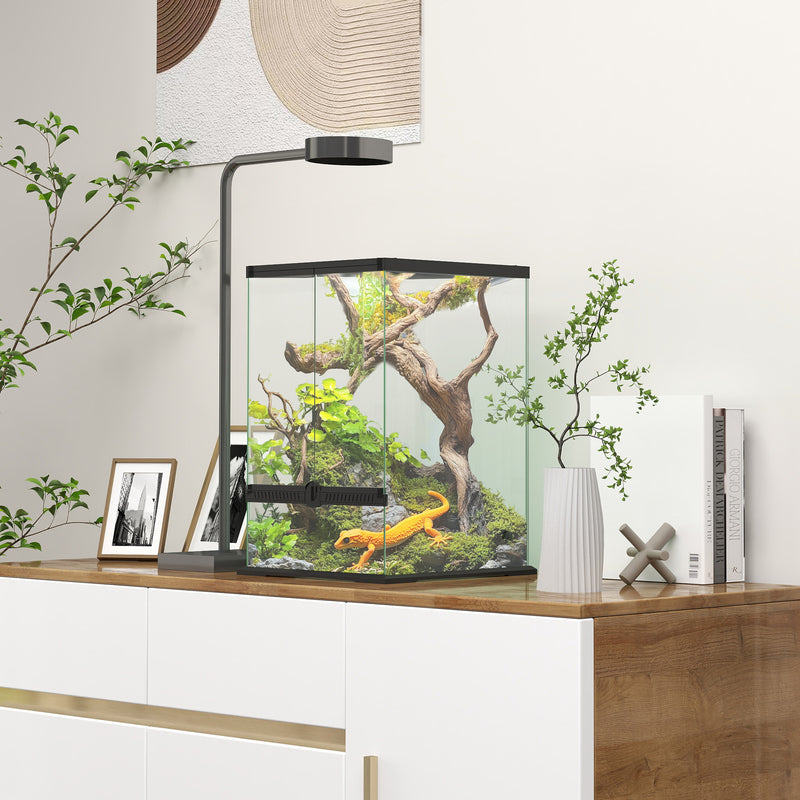 40L Reptile Vivarium Tank With Anti Escape Lid And Mesh Ventilation For Pets Black