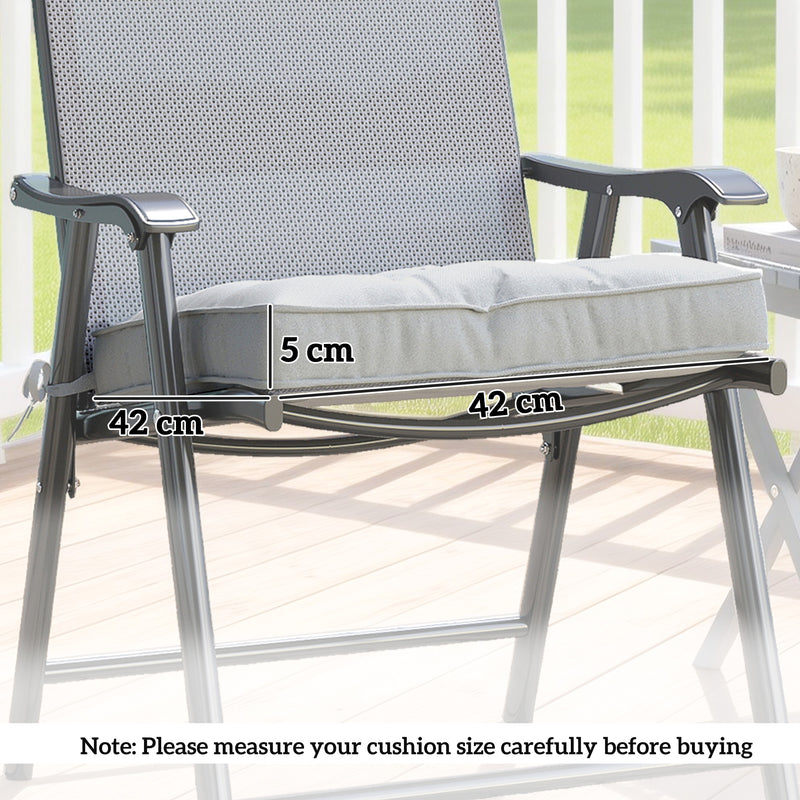 Garden Chair Cushions Set of 4 for Extra Comfort and Support Light Grey