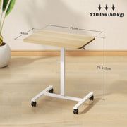 White Wood Effect Adjustable Sit to Stand Desk 75-115cm by HOMCOM