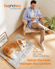 Warm Dove Grey Dog and Cat Bed 90 x 65 cm Soft Washable Pet Cushion by Feandrea