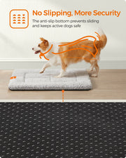 Warm Dove Grey Dog and Cat Bed 90 x 65 cm Soft Washable Pet Cushion by Feandrea