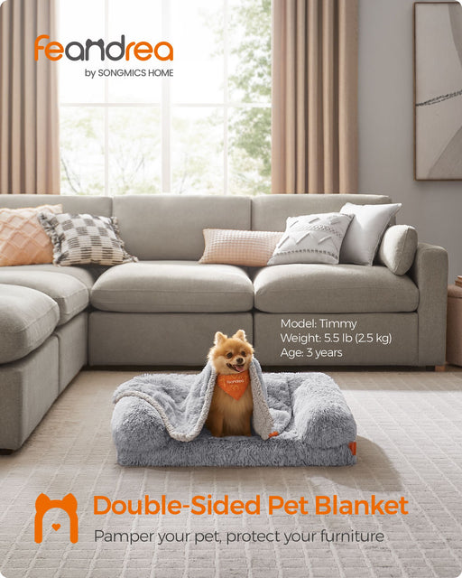 Waterproof Grey OmbrÃ© Dog Blanket Small Size Soft and Durable Pet Throw by Feandrea