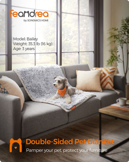 Grey OmbrÃ© Waterproof Dog Blanket Medium Size Soft and Durable Pet Throw by Feandrea