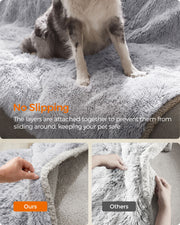 Grey OmbrÃ© Waterproof Dog Blanket Medium Size Soft and Durable Pet Throw by Feandrea