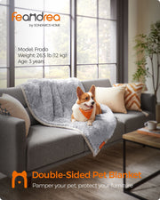 Large Grey OmbrÃ© Waterproof Dog Blanket Soft and Durable Pet Throw by Feandrea