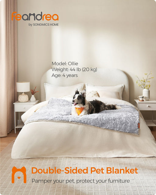 Extra Large Grey OmbrÃ© Waterproof Dog Blanket Soft Washable Pet Throw by Feandrea