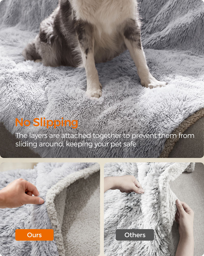 Extra Large Grey OmbrÃ© Waterproof Dog Blanket Soft Washable Pet Throw by Feandrea