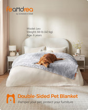XXL Grey OmbrÃ© Waterproof Dog Blanket Soft Washable Pet Throw for Sofa or Bed by Feandrea