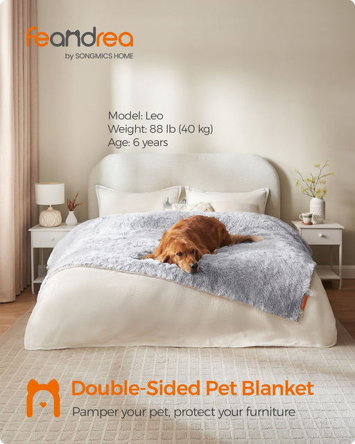XXL Grey OmbrÃ© Waterproof Dog Blanket Soft Washable Pet Throw for Sofa or Bed by Feandrea