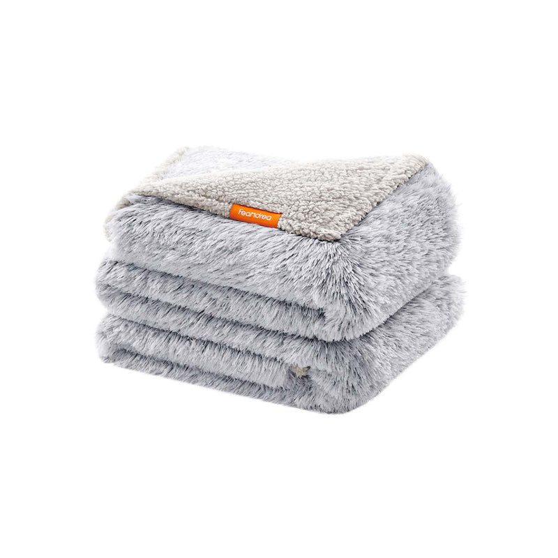 Grey Ombré Waterproof Dog Blanket Extra Large folded on a white background by Feandrea