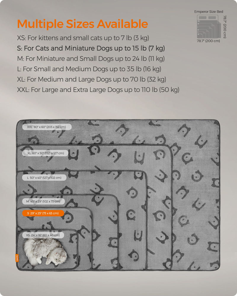 Set of 3 Soft Flannel Pet Blankets in Slate Grey 73 x 63 cm for Cats and Dogs by Feandrea