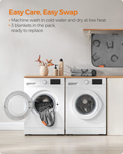 Pack of 3 Slate Grey Flannel Pet Blankets Soft and Cosy 102 x 73 cm by Feandrea