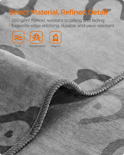 Set of 3 Soft Flannel Pet Blankets 127 x 102 cm in Slate Grey for Dogs and Cats by Feandrea