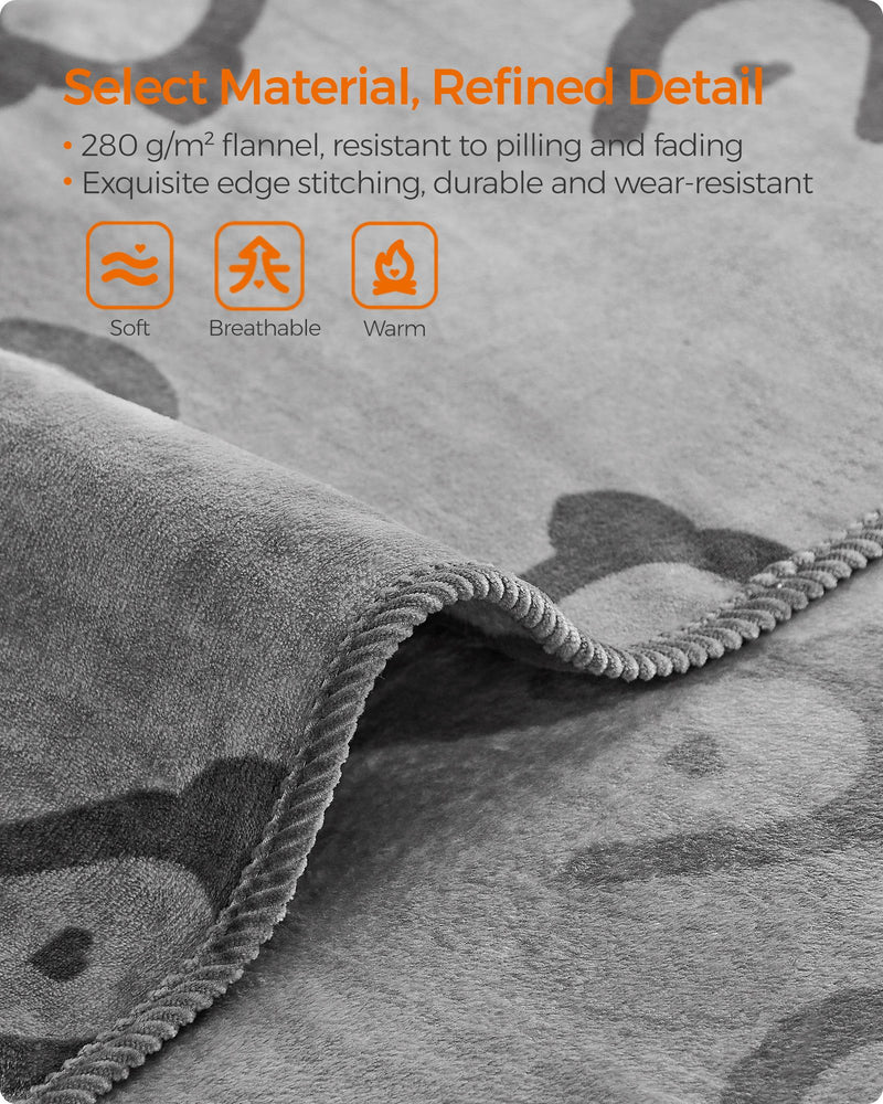 Set of 3 Soft Flannel Pet Blankets 127 x 102 cm in Slate Grey for Dogs and Cats by Feandrea