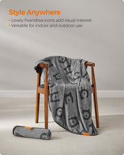 Set of 3 Soft Flannel Pet Blankets 127 x 102 cm in Slate Grey for Dogs and Cats by Feandrea