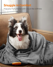 Pack of 3 Slate Grey Flannel Pet Blankets Soft and Warm 152 x 127 cm by Feandrea