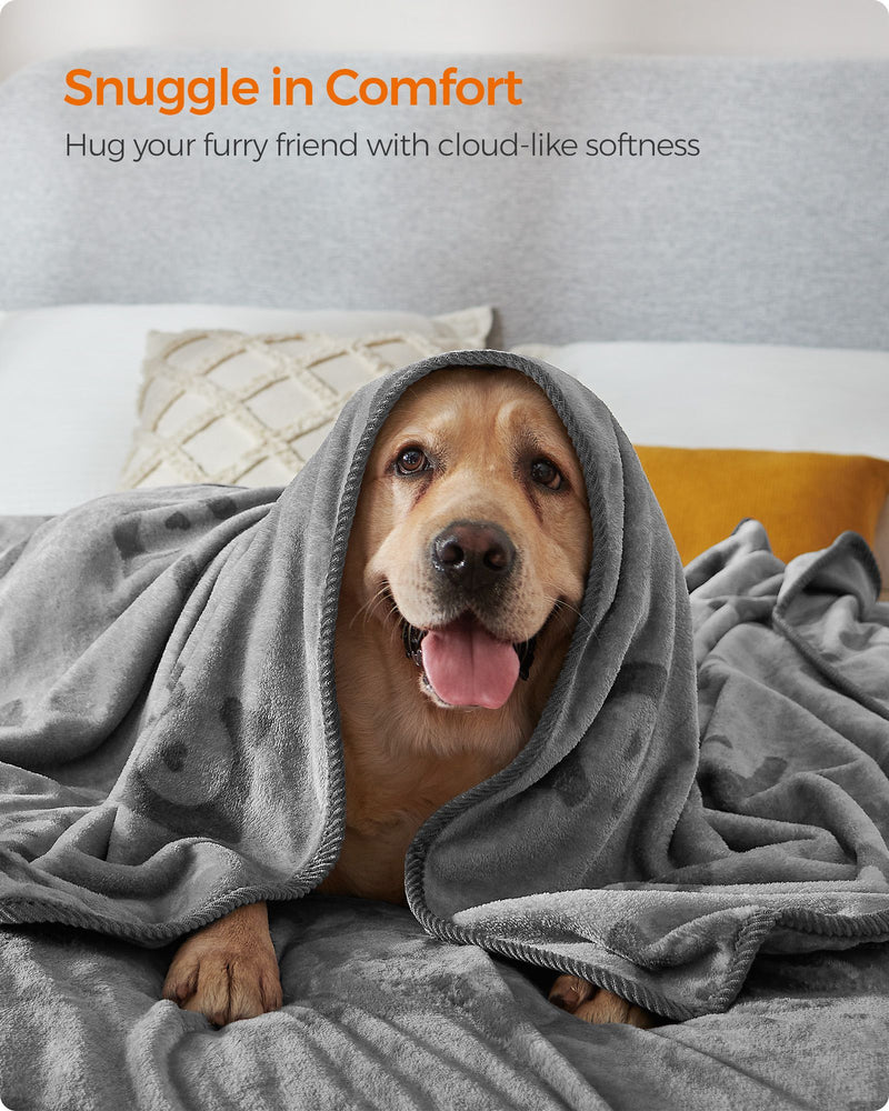 Pack of 3 Slate Grey Flannel Pet Blankets Soft and Warm 203 x 152 cm by Feandrea