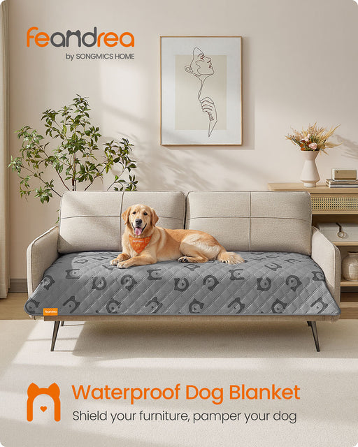 Large Waterproof Dog Blanket 178 x 76 cm in Dove Grey for Sofa and Car Protection by Feandrea